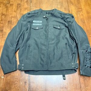 Street & Steel Armored Motorcycle Jacket Mens L Black Heavyweight Canvas Biker